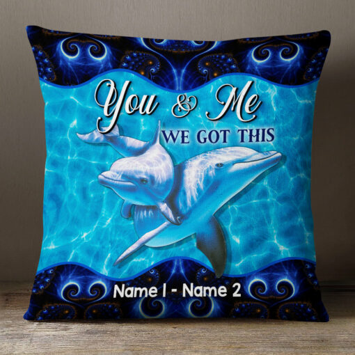 Personalized Dolphin Love Couple Pillow