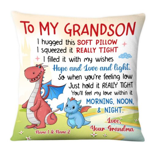 Personalized Dragon Grandson Hug This Pillow