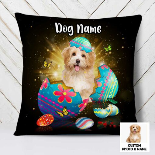 Personalized Easter Dog Cat Photo Pillow