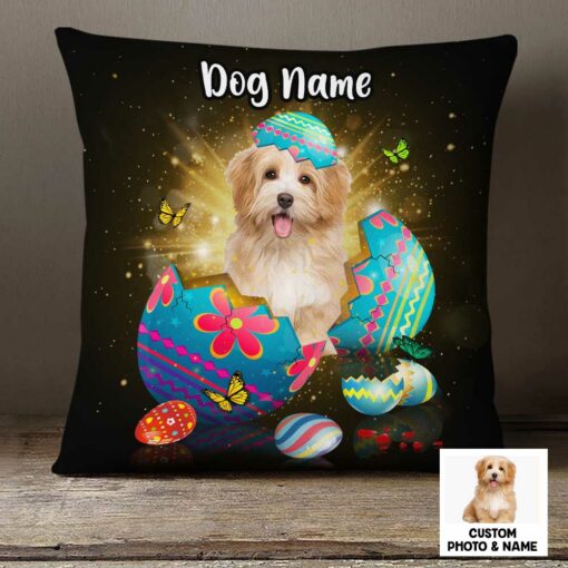 Personalized Easter Dog Cat Photo Pillow