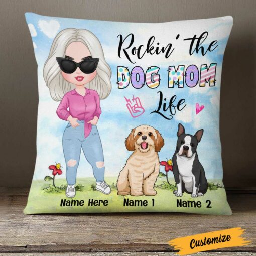 Personalized Easter Dog Mom Life Pillow