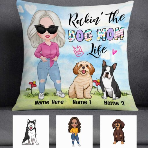 Personalized Easter Dog Mom Life Pillow