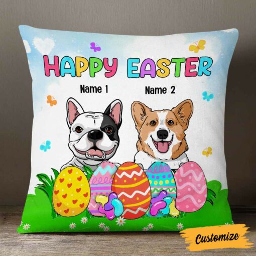 Personalized Easter Dog Mom Pillow