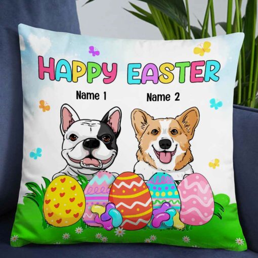 Personalized Easter Dog Mom Pillow