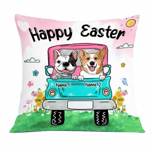 Personalized Easter Dog Mom Truck Pillow