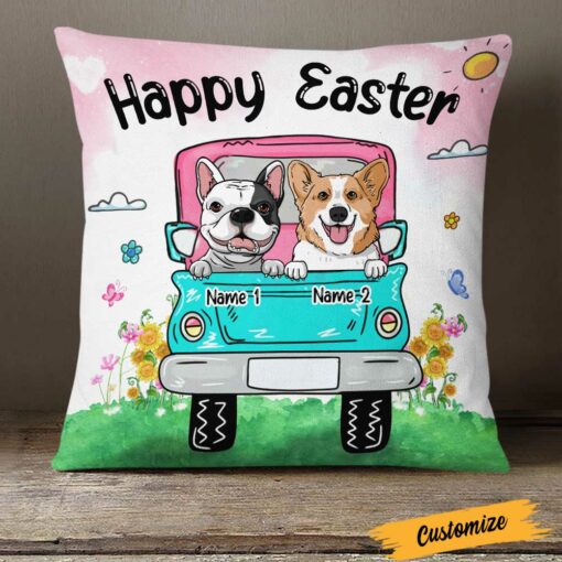 Personalized Easter Dog Mom Truck Pillow