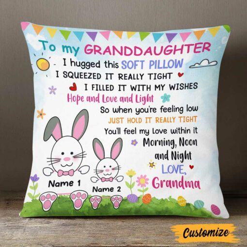 Personalized Easter Granddaughter Hug This Pillow