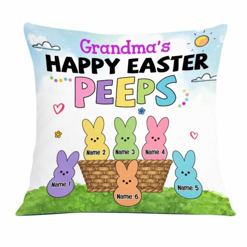 Personalized Easter Grandma Happy Peeps Pillow