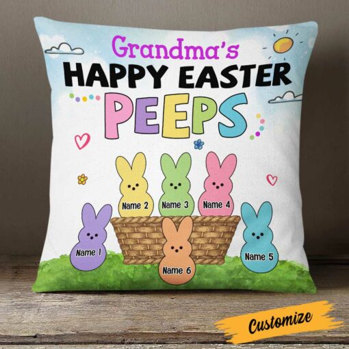 Personalized Easter Grandma Happy Peeps Pillow