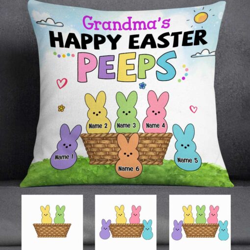 Personalized Easter Grandma Happy Peeps Pillow