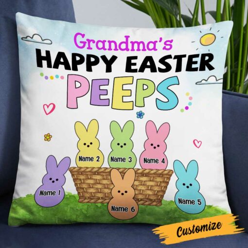 Personalized Easter Grandma Happy Peeps Pillow