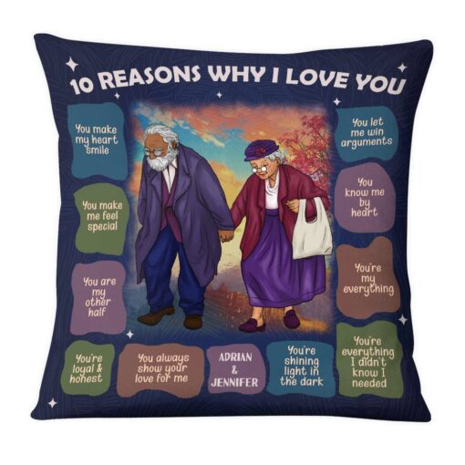 Personalized Elderly Couple Reasons Why I Love You Pillow