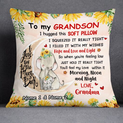 Personalized Elephant Daughter Granddaughter From Mom Grandma Pillow