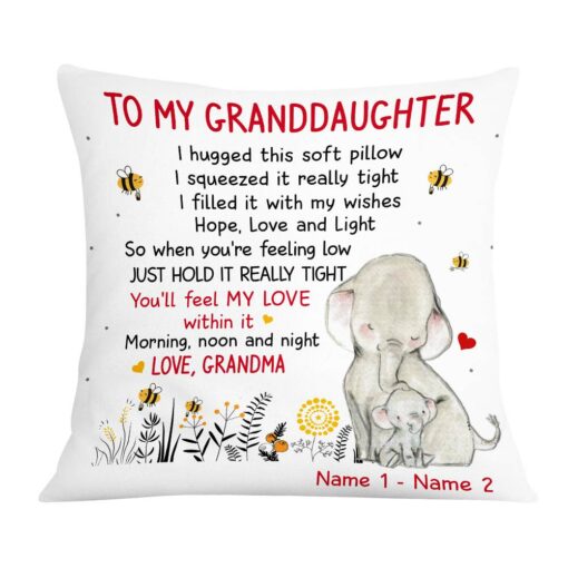 Personalized Elephant Daughter Granddaughter Hug This Pillow