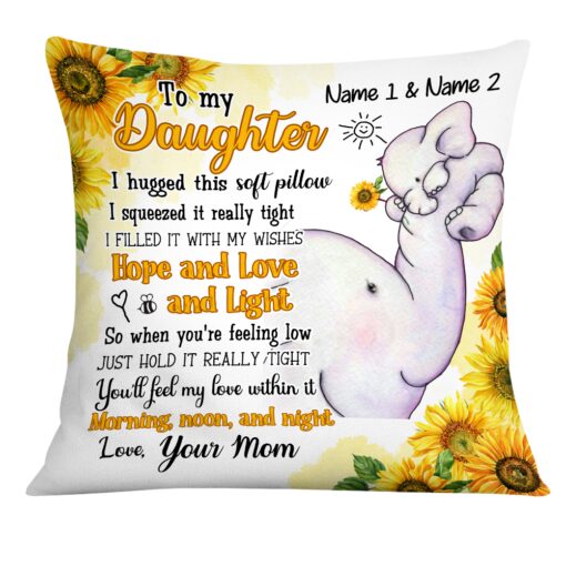 Personalized Elephant Daughter Granddaughter Pillow