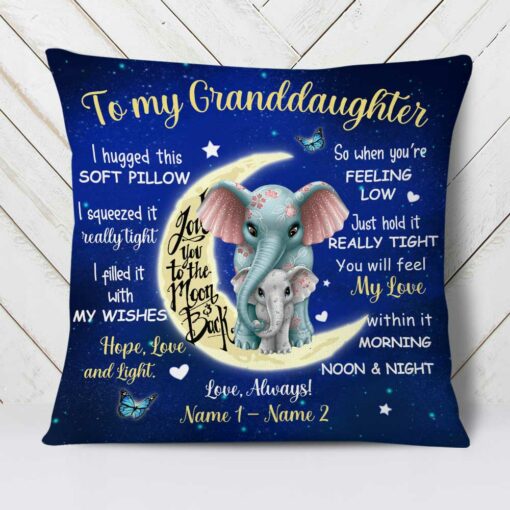 Personalized Elephant Granddaughter Pillow