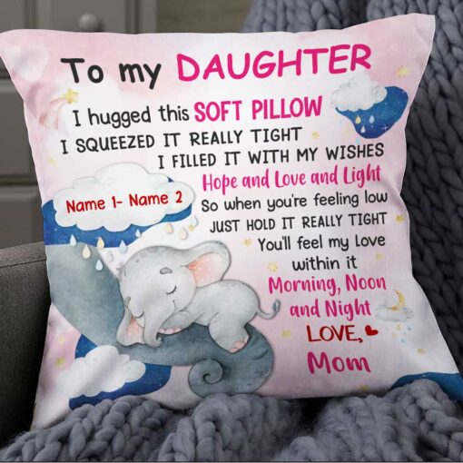 Personalized Elephant Grandma To Grandson Hug This Pillow