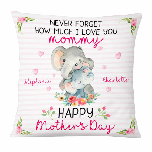 Personalized Elephant Mom Grandma Mother’s Day Pillow