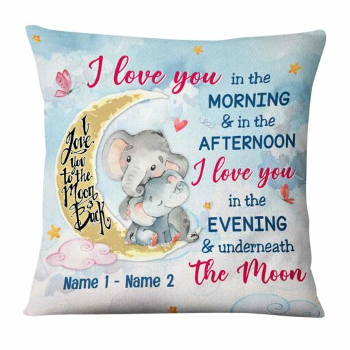 Personalized Elephant Mom Grandma Pillow