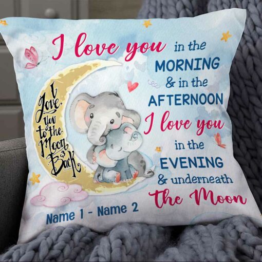 Personalized Elephant Mom Grandma Pillow