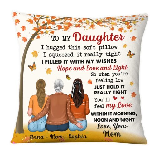 Personalized Fall Daughter Hug This Tree Pillow