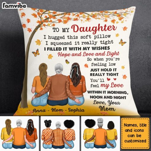 Personalized Fall Daughter Hug This Tree Pillow