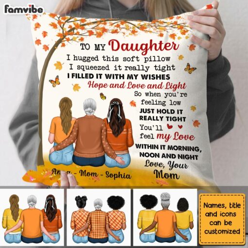 Personalized Fall Daughter Hug This Tree Pillow