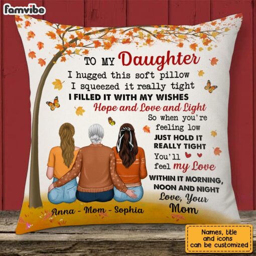 Personalized Fall Daughter Hug This Tree Pillow