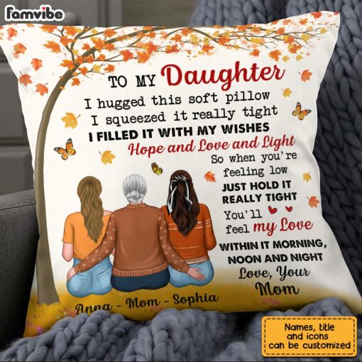 Personalized Fall Daughter Hug This Tree Pillow