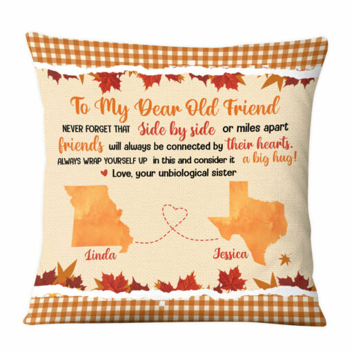 Personalized Fall Gift For Old Friend Long Distance Pillow