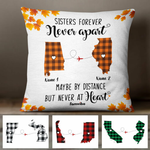 Personalized Fall Halloween Friends Sisters Forever Pillow