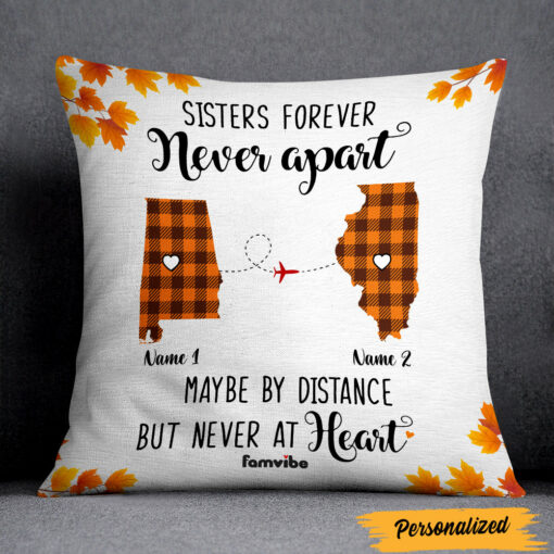 Personalized Fall Halloween Friends Sisters Forever Pillow