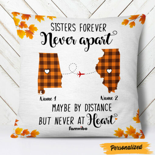 Personalized Fall Halloween Friends Sisters Forever Pillow