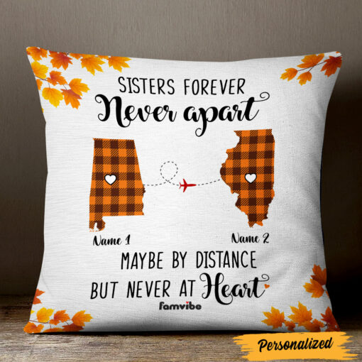 Personalized Fall Halloween Friends Sisters Forever Pillow