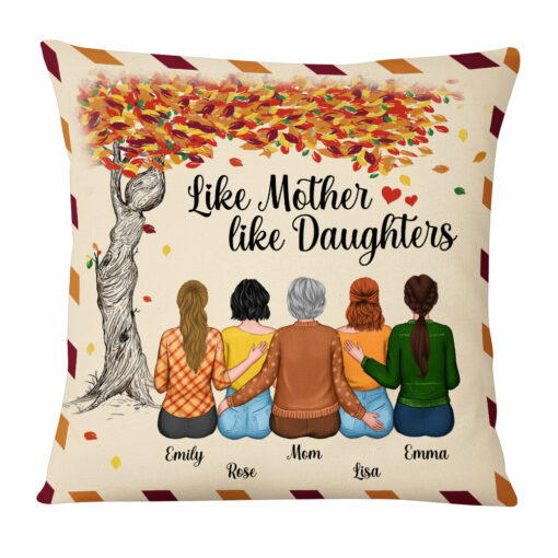 Personalized Fall Like Mom Like Daughter Pillow