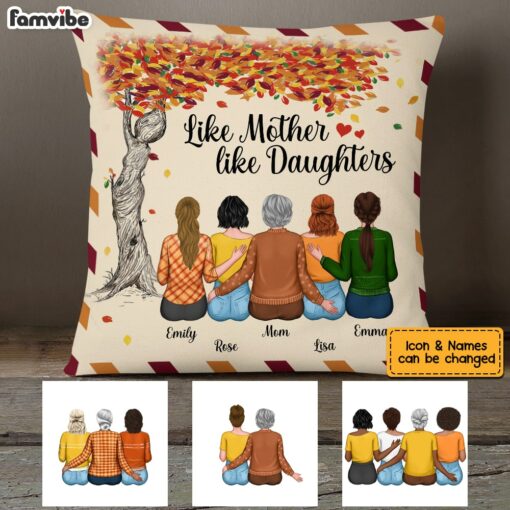 Personalized Fall Like Mom Like Daughter Pillow