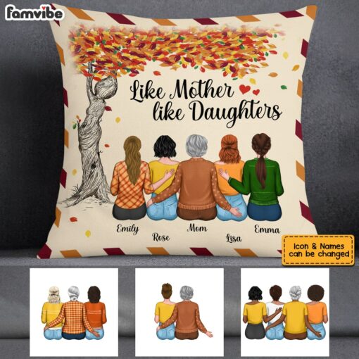 Personalized Fall Like Mom Like Daughter Pillow