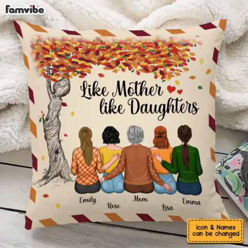 Personalized Fall Like Mom Like Daughter Pillow