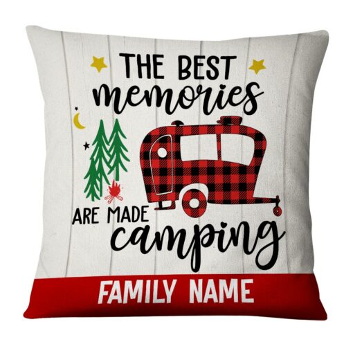 Personalized Family Camping Memories Pillow