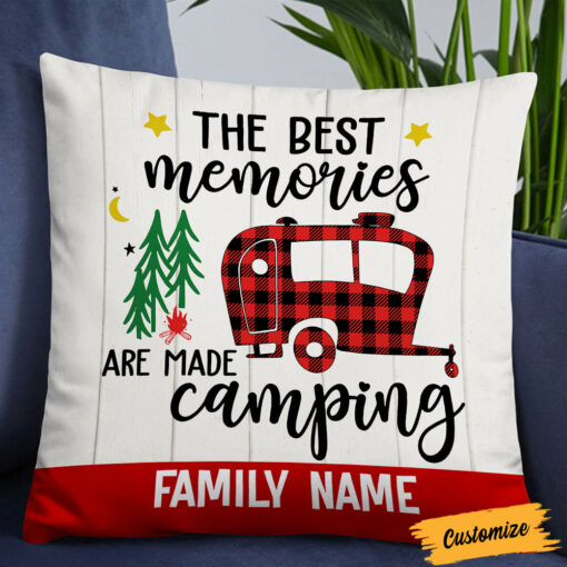 Personalized Family Camping Memories Pillow