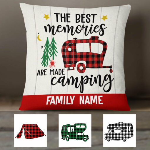 Personalized Family Camping Memories Pillow