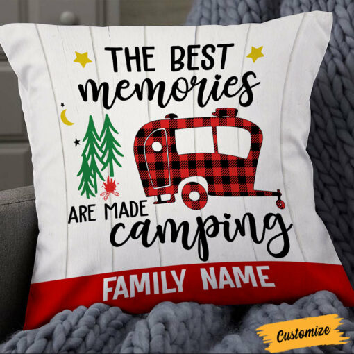 Personalized Family Camping Memories Pillow