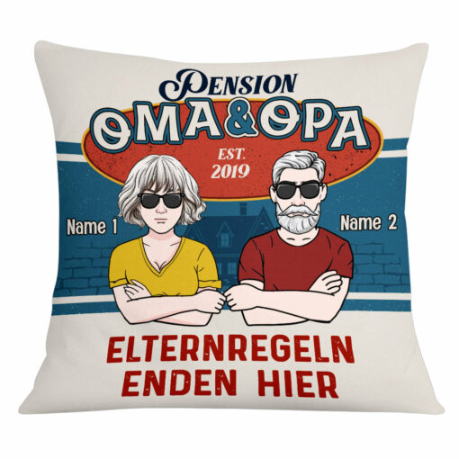 Personalized Family Grandma Grandpa German Oma Opa Pillow