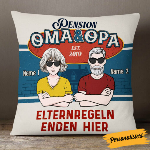 Personalized Family Grandma Grandpa German Oma Opa Pillow