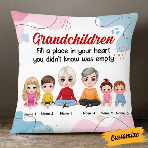 Personalized Family Grandma Grandpa Grandson Granddaughter Pillow