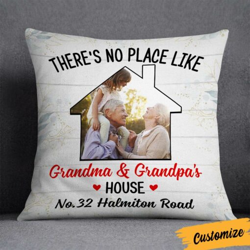 Personalized Family Grandma Grandpa Photo Pillow