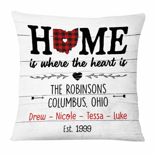 Personalized Family Home Is Where The Heart Is Pillow