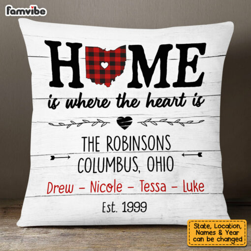 Personalized Family Home Is Where The Heart Is Pillow