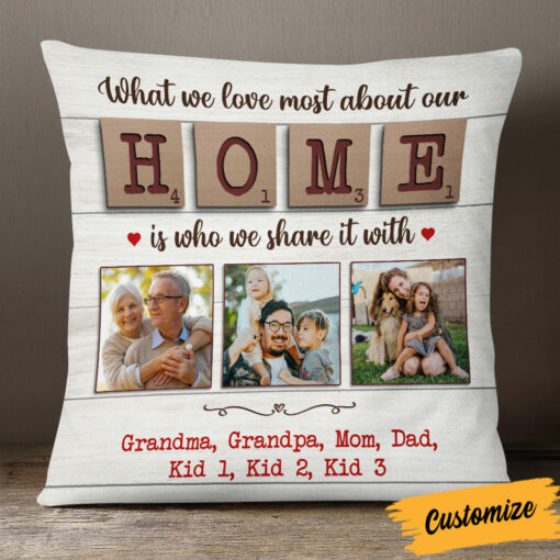 Personalized Family Home Scrabble Pillow