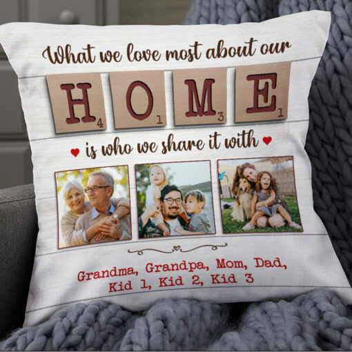 Personalized Family Home Scrabble Pillow